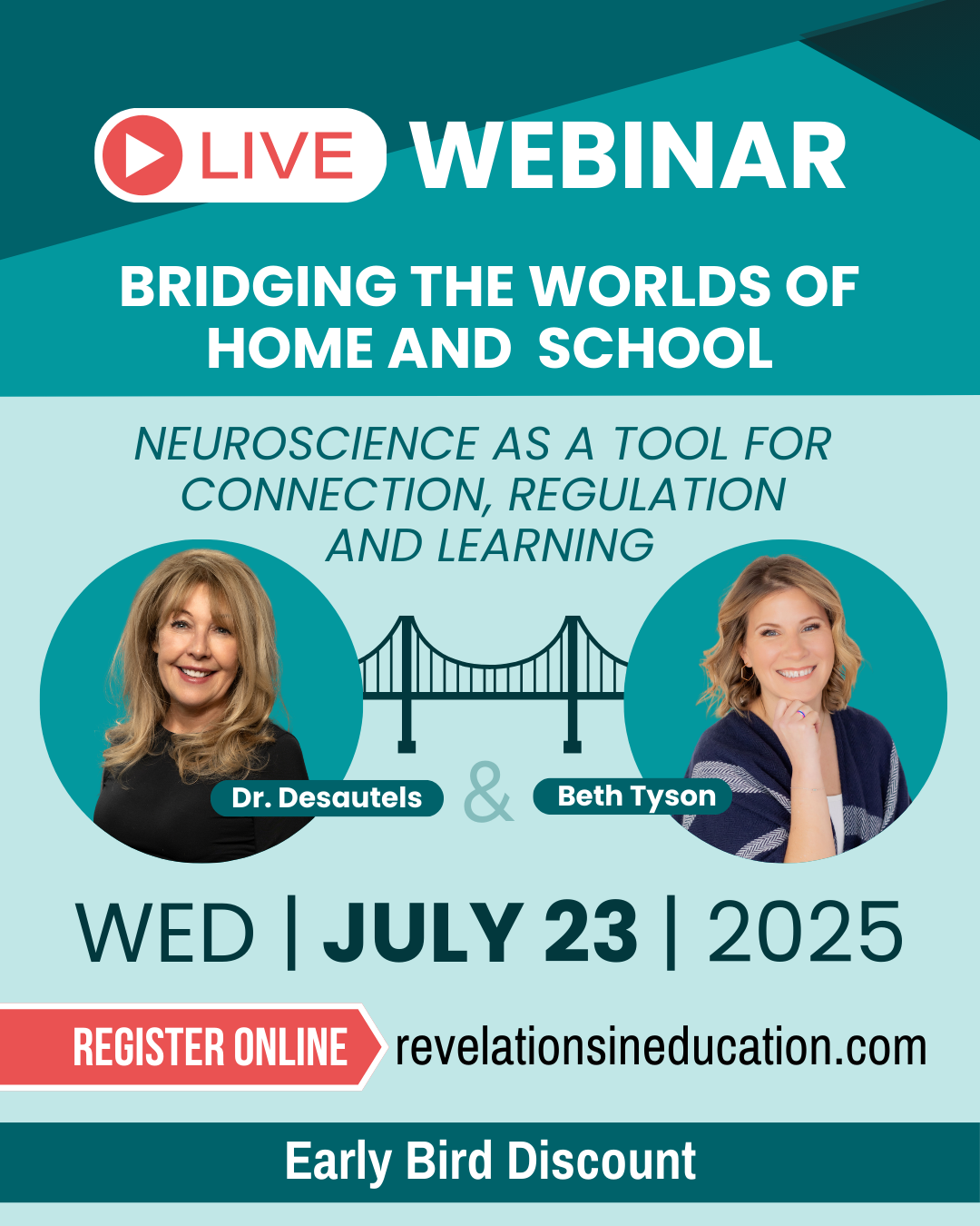 image of a webinar that is taking place on July 23, 2025 from 1-4 pm ET with Beth Tyson and Lori Desautels